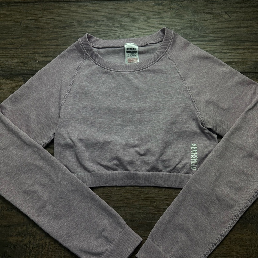 Gymshark Women's Lavender Long Sleeve Crop Top